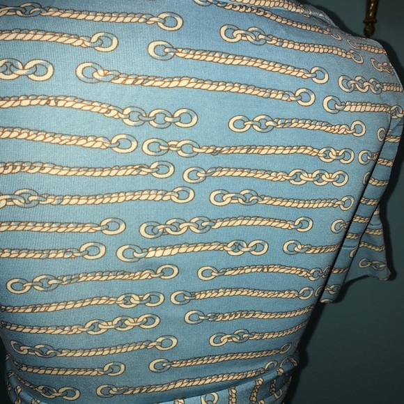 DVF Blue Silk “Julianna” Wrap Top - Picture 6 of 8